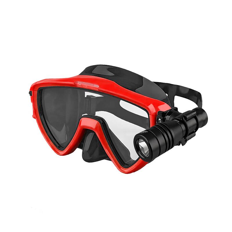 PULIAN Liquid Silicone Dive Mask with Waterproof Flashlight Bracket