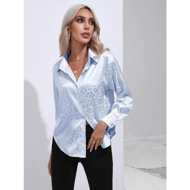 JPNTKY Women's Fashion Casual Long Sleeve POLO Neck Blouses & Shirts