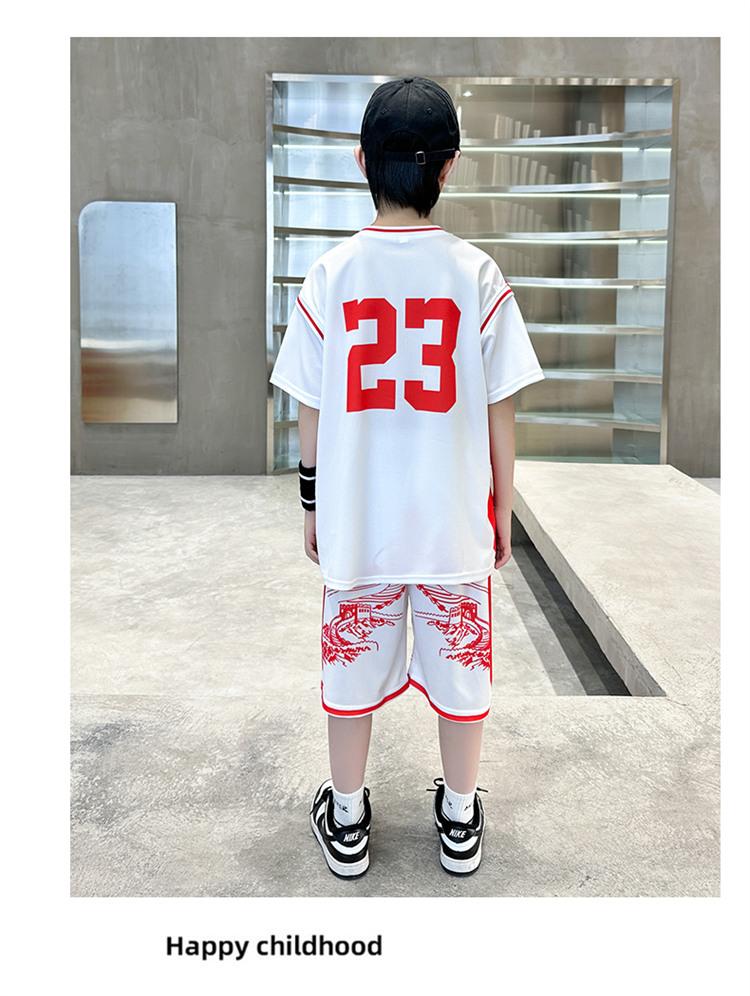 Boys' Summer Set 2026 New Zhongda Children's Quick drying Basketball Clothes Girls' Sports Clothes Kindergarten Performance Clothes