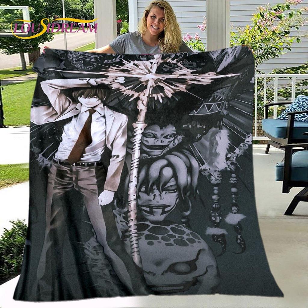 Anime Death Note Skräck Tecknad filt, Flanellfilt Slängfilt, Mjuk varm filt för Vardagsrum Sovrum Sängar Soffgåva
