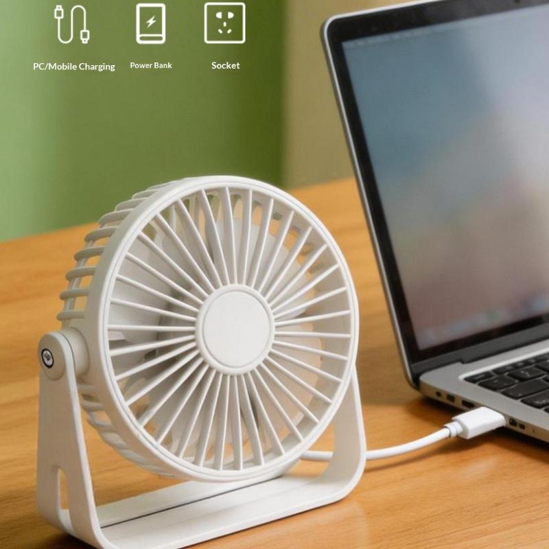 Cooling USB Fan Mini Quiet Portable Set of 1 for Student and Office Desktops