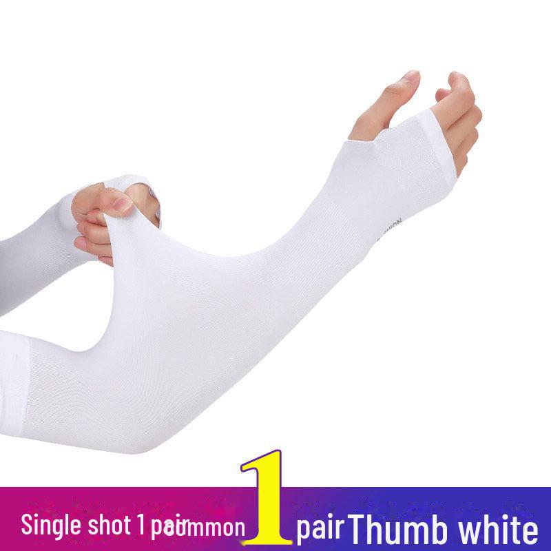 Ice Silk Sun Protection Arm Sleeves for Men & Women - UV Guard, Thin Driving & Cycling Gloves