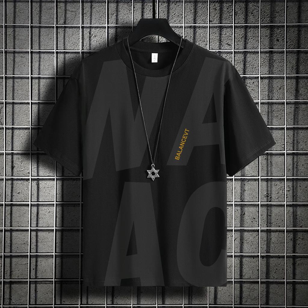 Short-Sleeved T-Shirt Men'S Summer Thin Ice Silk Loose Trendy T-Shirt Half-Sleeved Casual Clothes