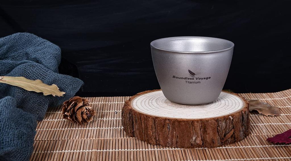 Boundless Voyage Sake Mini Cup 1 Double-Walled Cup, Ultra-Lightweight (Ti3089D, piece)