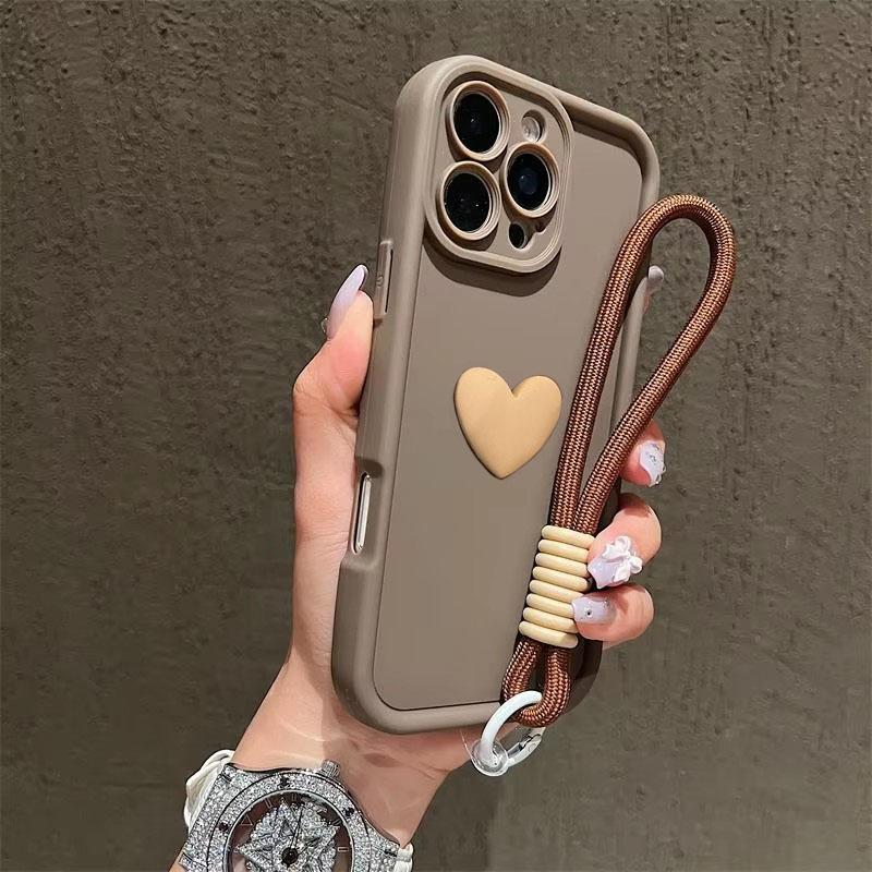 Honor 400 Lite With Lanyard 3D Love Heart Matte Case For Honor 20 50 70 90 200 300 200 Smart 5G 100 80 60 20i 50SE V30 V40 Pro