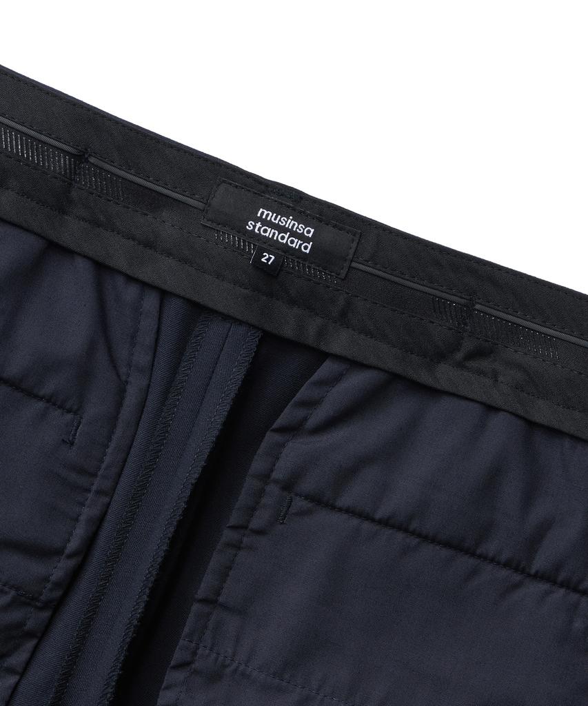 MUSINSA STANDARD WOMAN Women'S Straight Hidden Banding Slacks [Navy]