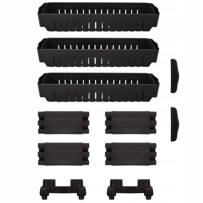SPRINGOS® Etagère 3 Étages À Roulettes - Chariot De Stockage - Meuble De Rangement De Cuisine, Salle De Bains - Noir