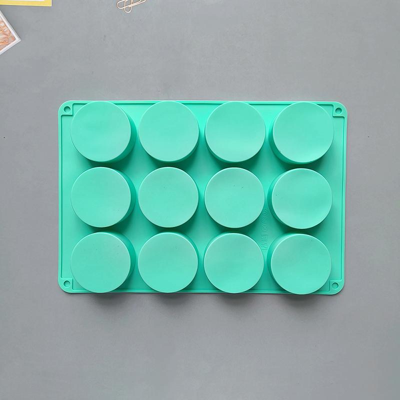 Round Chocolate Cookie Molds Chocolate Silicone Mold 12-Cavity Cylinder Silicone Molds For Jelly Mini Cakes Muffin Baking