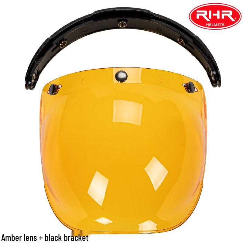 

Ретро трехкнопочный мотоциклетный шлем Bubble Shield Amber with Black Frame