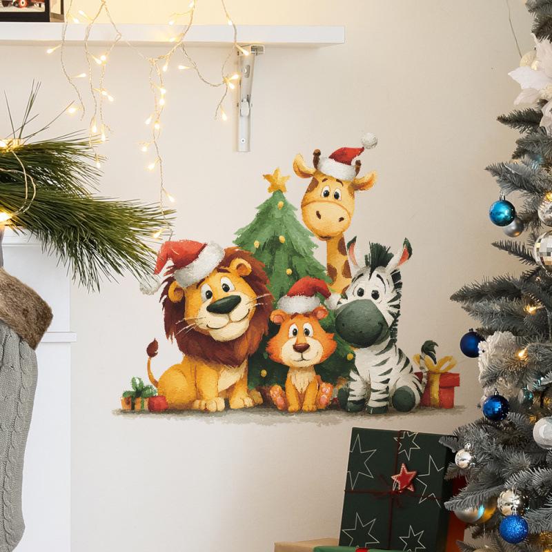 Festive Christmas Animal & Tree Wall and Glass Stickers