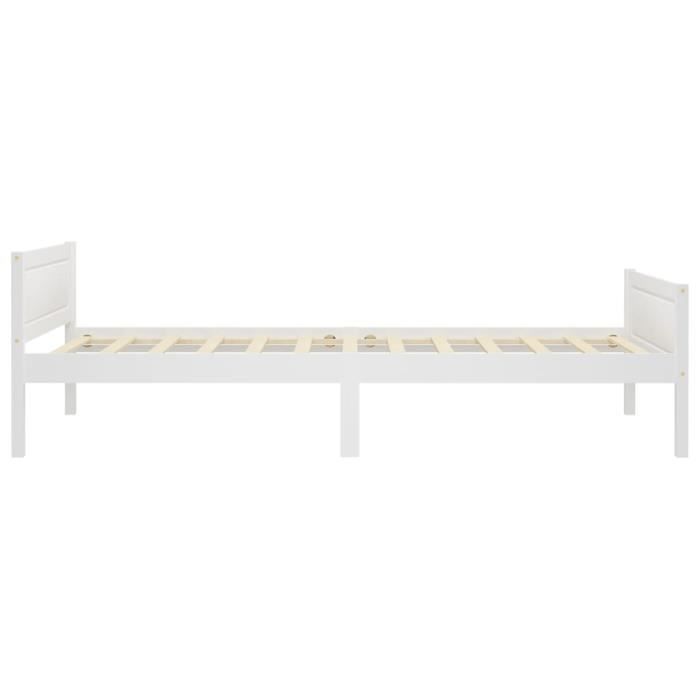 VidaXL Cadre de lit Bois de pin massif Blanc 90x200 cm