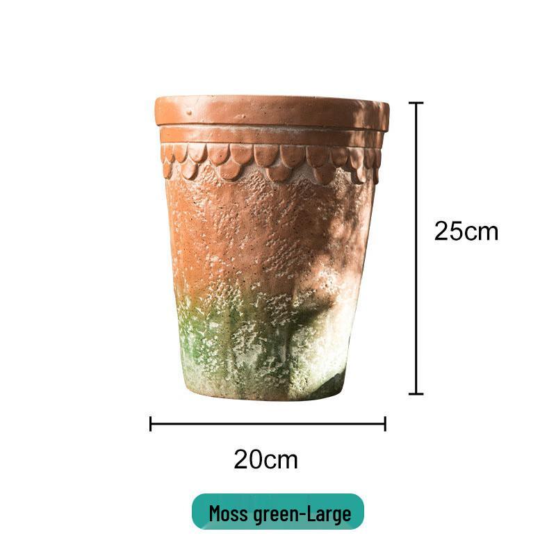 Handmålad cementkruka