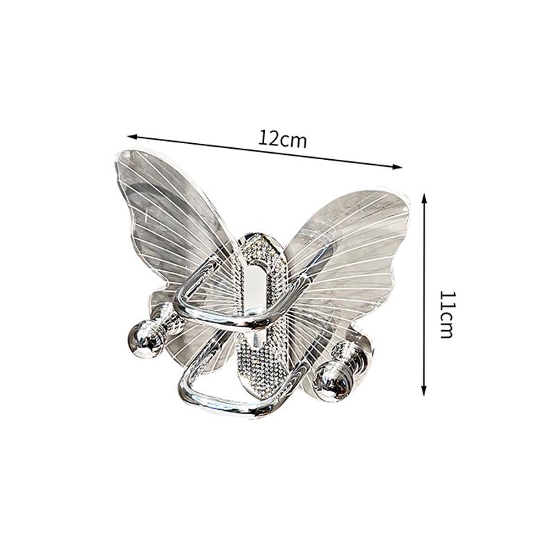 1pc Butterfly Design Bathroom Storage Hook Self-adhesive Girls Hairband Comb Storage Rack Home Organizer