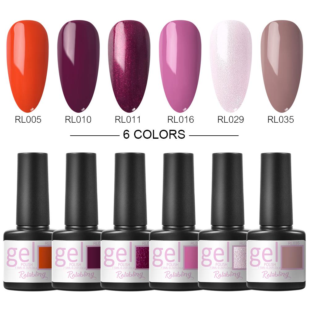 Set de lac de unghii cu gel de 6 buc 7 ml Lac de gel UV LED Lac semi-permanent pentru unghii