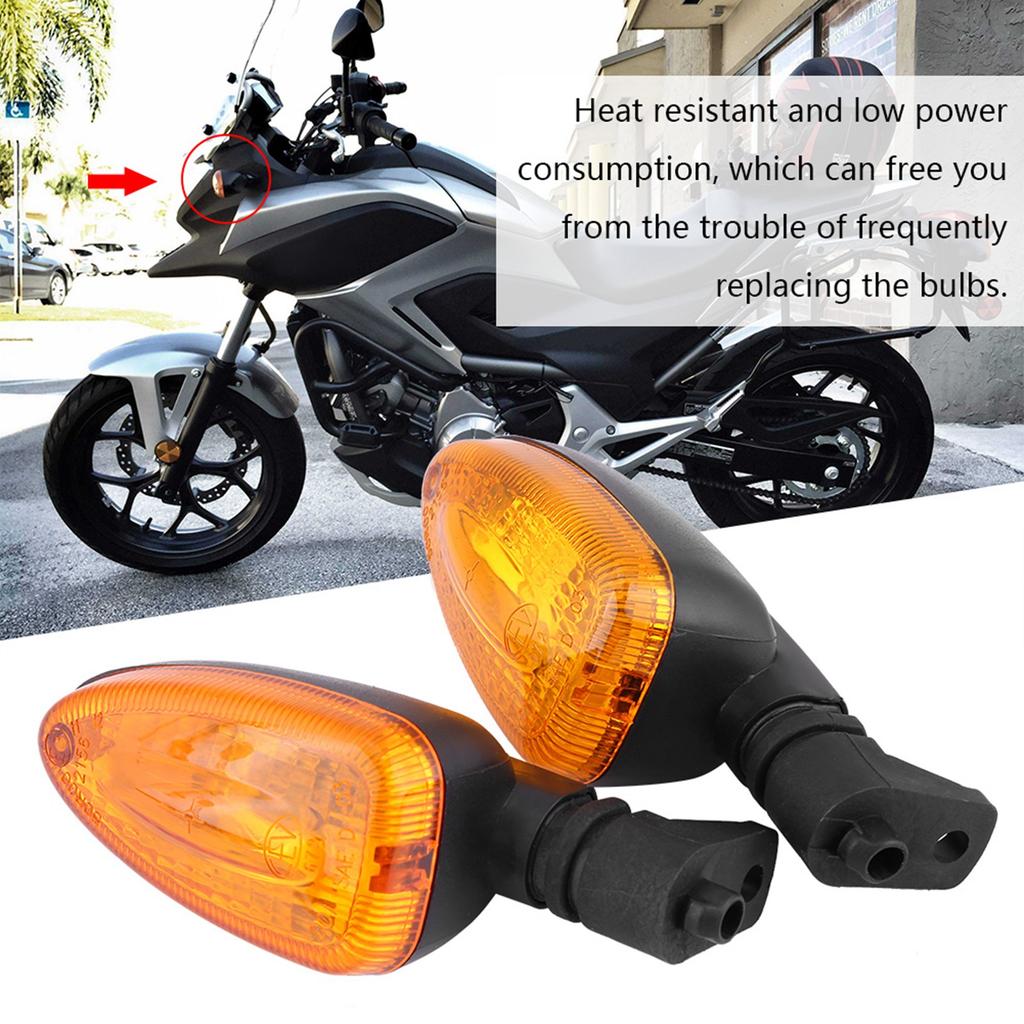 Pair of Motorcycle Refit Turn Signal Lights Direction Indicator Lamp for BMW F800 Yellow