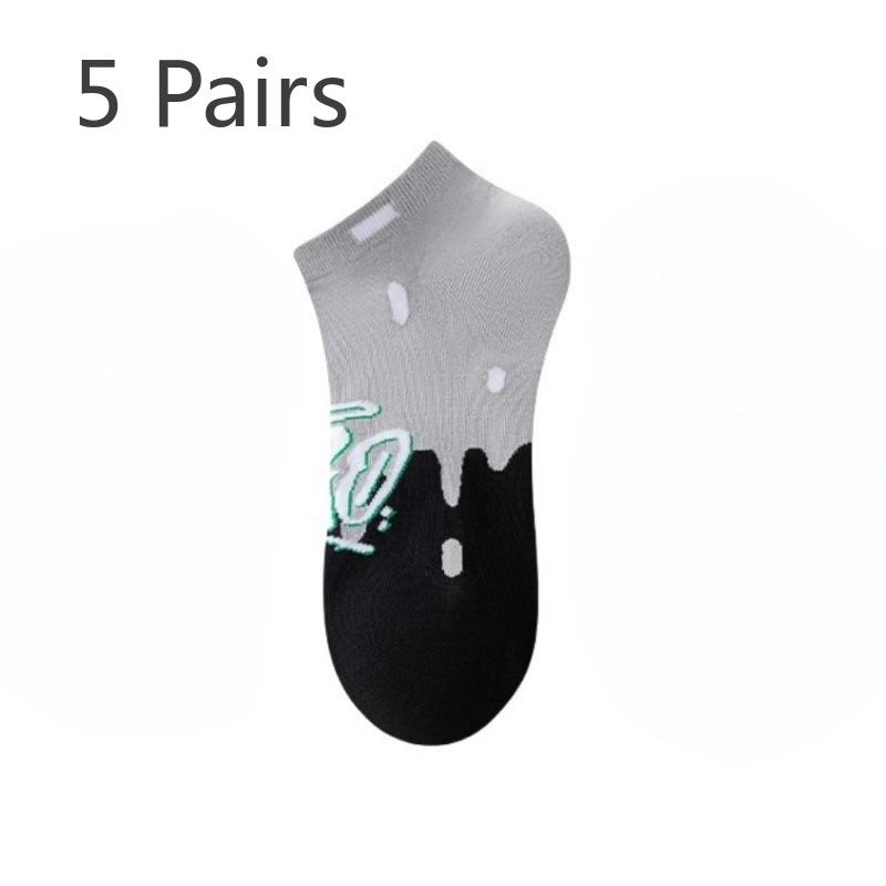 

5 Pairs of Men s Summer Thin Cotton Deodorizing Student Sports Socks 5 Pairs серый