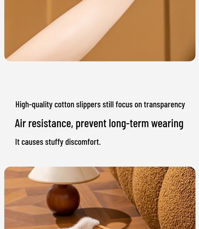 Women's and Men's Indoor Cotton Slippers: Warm, Plush, Thick Sole, Non-Slip for Autumn and Winter.