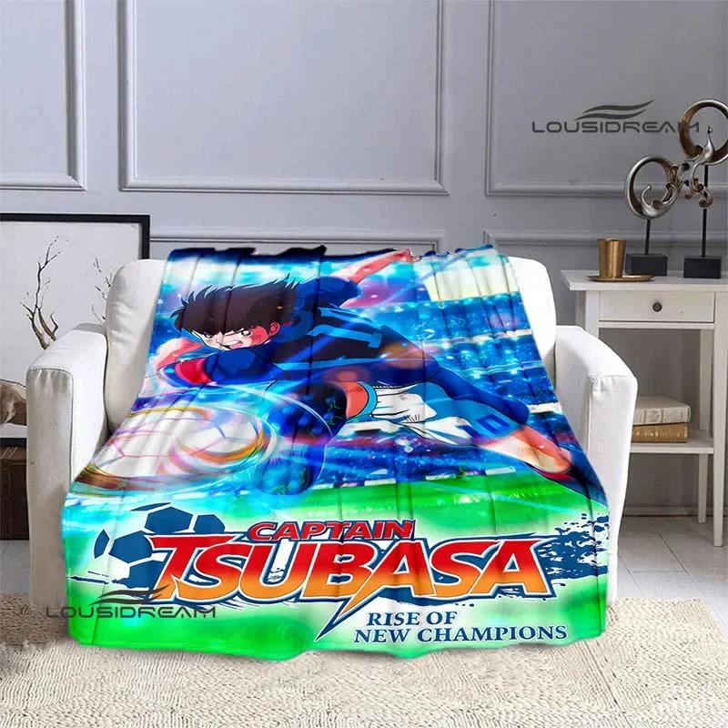 Coperte del cartone animato Captain Tsubasa coperta da picnic Coperte calde in flanella Morbida e confortevole fodere per letto Regalo di compleanno