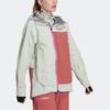 Adidas Terrex Mys 3L Gtx Jacket With Patchwork Design And Brand Logo Print Outdoor Sports Hooded Jacket Women Jacket Off-White HC7735