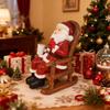 Rocking Chair Santa Claus Statue Christmas Figurine Living Room Resin Figure Miniature Figurine Ornament Collectible Sculpture