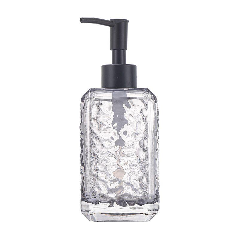 Luxury glass hand soap dispenser - press-type cosmetic refillable bottle for facial cleanser, shower gel, and other liquids