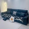 1PC Chenille Sofa Cover for Living Room Black Flower Shaped Sofa Towel Nordic Non Slip Couch Covers L Shaped Sofa Mat Seat Pad