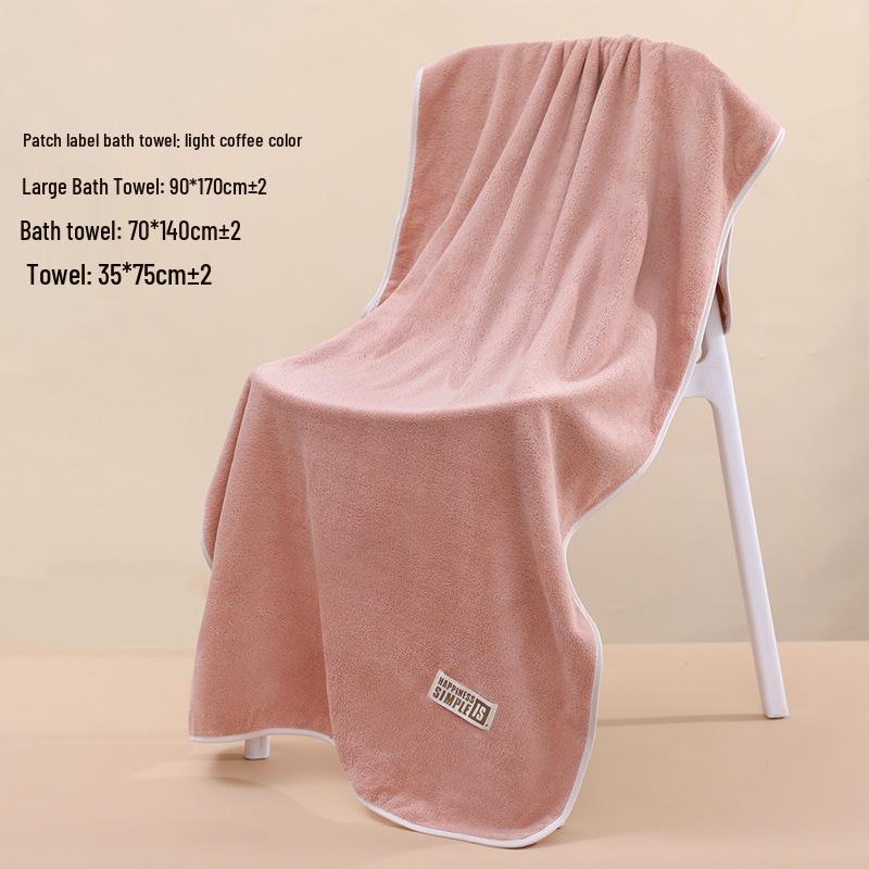 Coral Fleece Quick-Dry Large Bath Towel: Absorbent, Thickened Pineapple Grid Design for Beach, Swimming, or Beauty Salon.