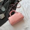 Mini Boston Handbag For Women Cute Style Top Handle Bag With Pearl Lace Bow Charm And Detachable Crossbody Strap For Daily Use