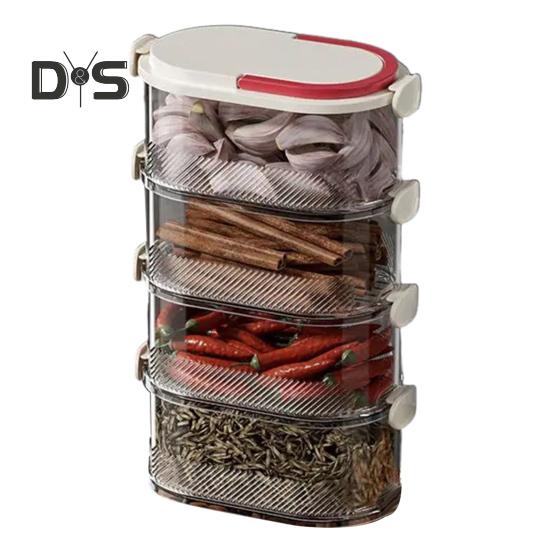 Spice Storage Box Seasoning Jar Food Grade BPA Free Large Capacity Transparent Stackable Sealed Spice Organizer