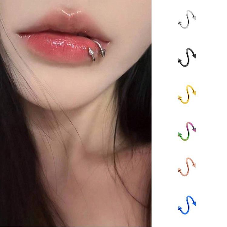 Edelstahl S-förmige Ohrstecker Farbe Nasenstecker Sonderform Titanstahl Lippenstecker Körperpiercing Schmuck
