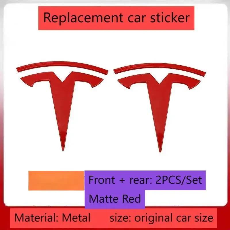 Naklejka Samochodowa 2025 Gorący Metal Dla Tesli - Emblemat Przód Samochodu Emblemat Bagażnika Tylnego Pasuje do Modelu 3 Model Y wymiana logo tył i r