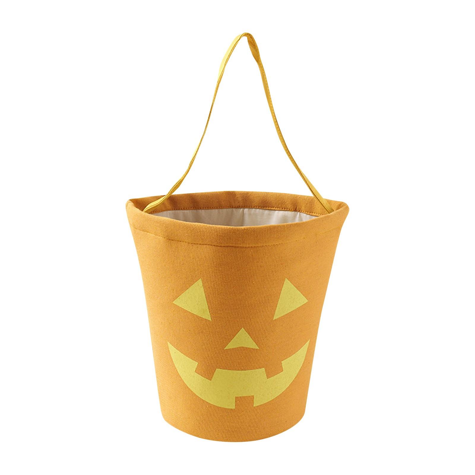 

Сумки для конфет на Хэллоуин, детская сумка-ведро для конфет, льняные ведра с ручкой, подарочная корзина для вечеринки на Хэллоуин