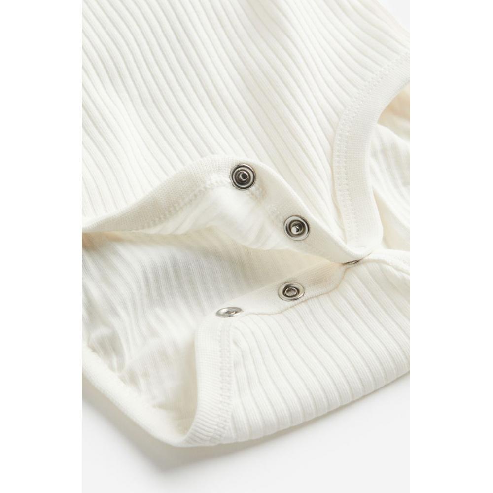 H&M Henry Bodysuit 2 Piece Set Gray Melange/White