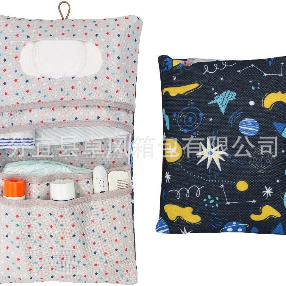 Portable Baby Diaper Storage Bag with Wet Wipe Holder