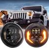 Wrangler LED MOVOTOR LED Headlights with Turn Signals and DRL Compatible with Jeep Wrangler and Jimny JA11 and Set of 2 7-inch Functions, Hi/Lo Beam,