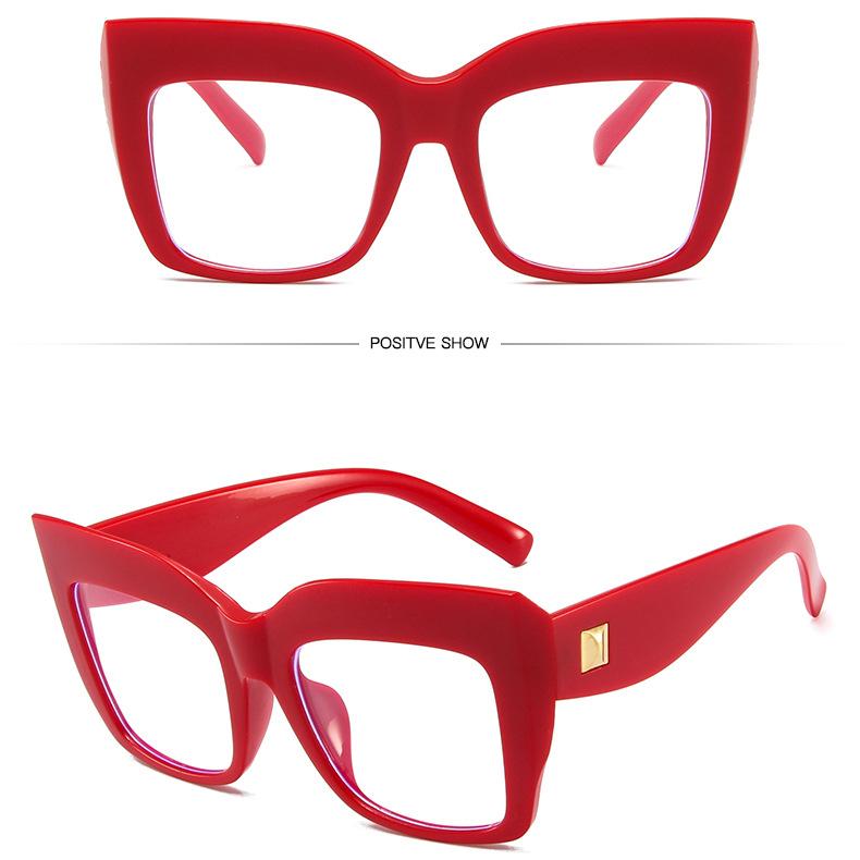 Occhiali da Donna Anti Luce Blu Moda Personalità Retro Montatura Quadrata Grande Occhiali Semplici Studente Quotidiano Pendolarismo Occhiali da Street Style Occhiali