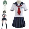 Danganronpa Another Episode Naegi Komaru Elegant White And Navy Blue Uniform Skirt Cosplay Costume With Sock