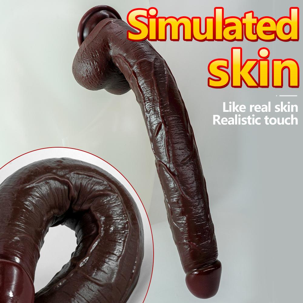 Black Giant Super Soft Super Long Dildo Anal Plug Female Dildo Female Manual Masturbator Adult Sex Toys