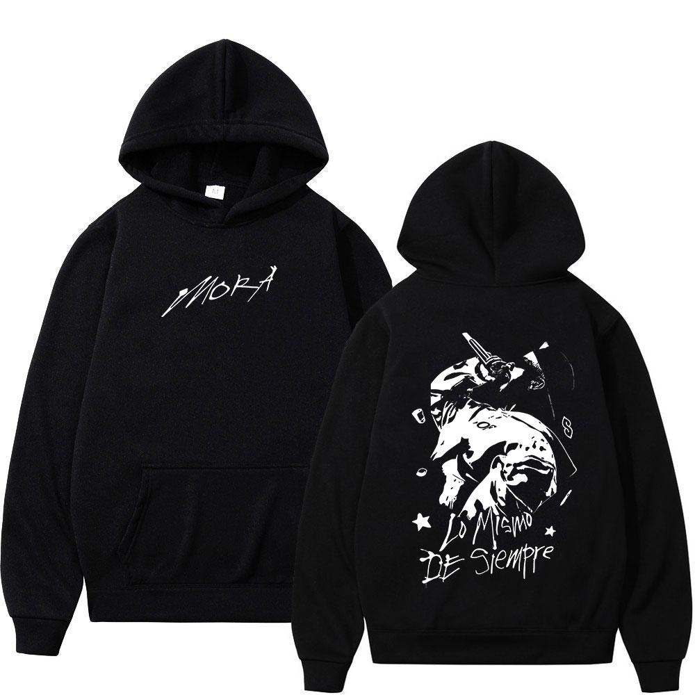 Rapper Mora Lo Mismo De Siempre Album Hoodies Men Women Fashion Hip Hop Oversized Sweatshirts High Quality Long Sleeves Pullover