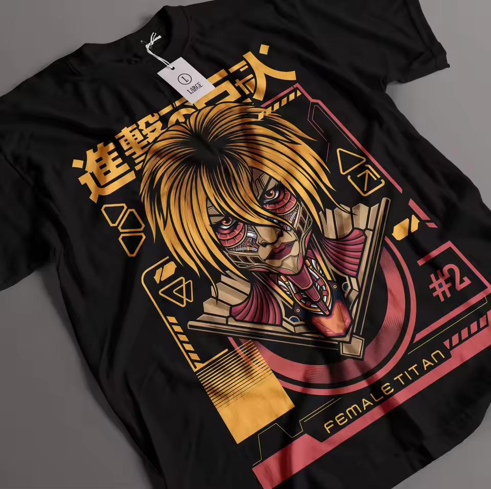 Attack on Titan Annie Leonhart Anime Female Titan Printed T shirt Men's and Women's T shirt Men's Top Sports T shirt 2026 Summer