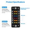 6-Way Car Fuse Holder With Negative Busbar 12V Blade Type Fuse Holder Atc/Ato Standard Fuse Box Label Sticker Waterproof Cover