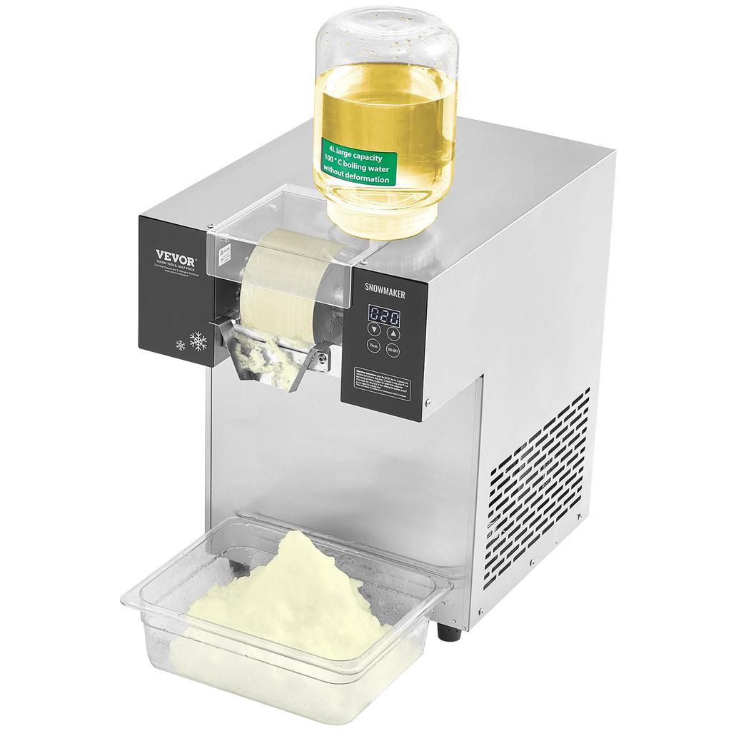 VEVOR Commercial Snowflake Ice Machine, 397LBS/24H Snowflake Ice Maker, Stainless Steel Ice Shaver Machine, Electric Snow Cone Maker