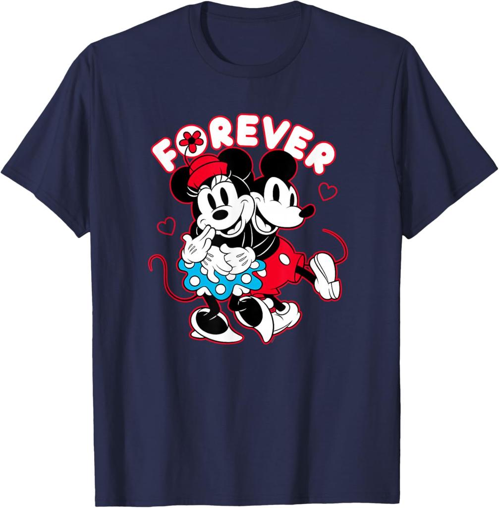 Hot Fashion Unisex Mickey Mouse Minnie Mouse Love Forever Valentine’s T-Shirt S-4XL Four Seasons