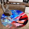 1pc Sonic the Hedgehog vs. Knuckles Anime Design Round Carpet - Office Chair Mat, Non-Slip Rug for Home Decor