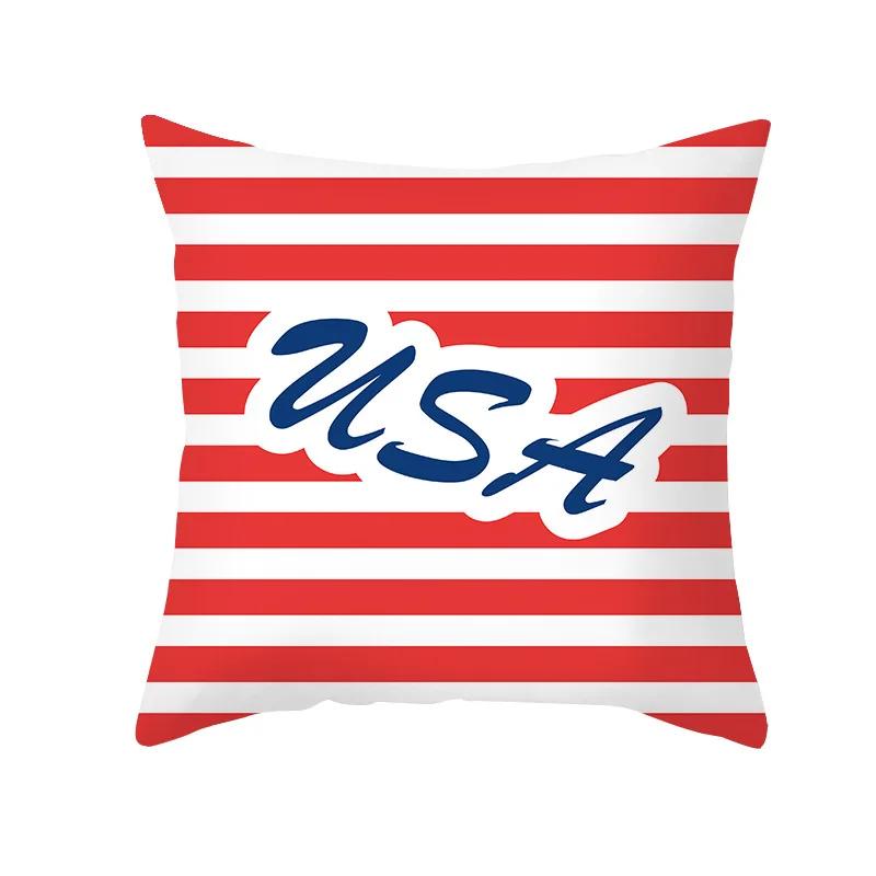 USA July 4th Independence Day Gifts Sofa Decor Throw Pillow Case Home Decorative Cushion Cover Fireworks Printed Pillows Cover