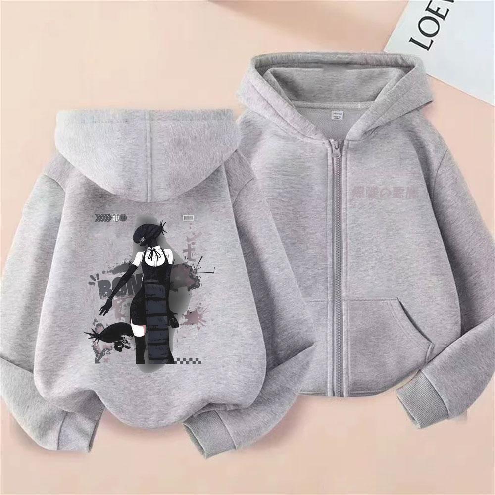 Anime Chainsaw Man Print Zipper Hoodie Reze Cartoon Graphic Hoodies Men Women Fashion Clothing Casual Oversized Zip Up Jakcet