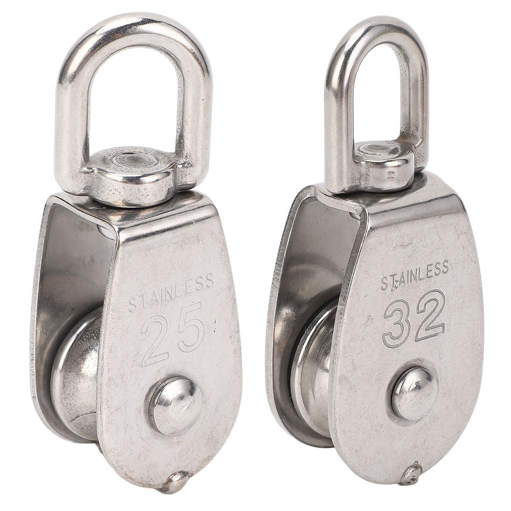 Marine Pulley Stainless Steel Lifting Single Pulley Block Wire Rope Hanging Towing Wheel for Sailboa