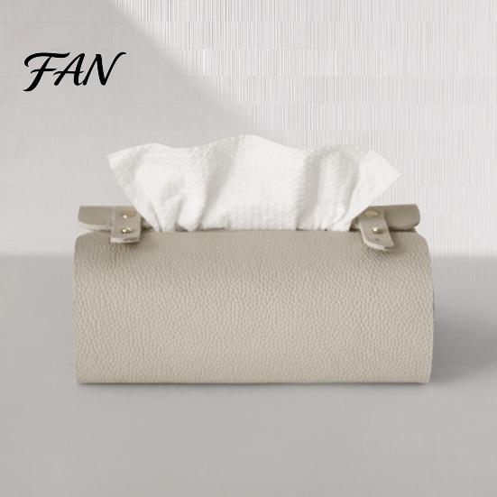 Office Desk Tissue Case Faux Leather Box, Minimalist Napkin Holder for Living Bathroom Cover Room Desk, Decorative Dispenser Facial Tissues Dining Box