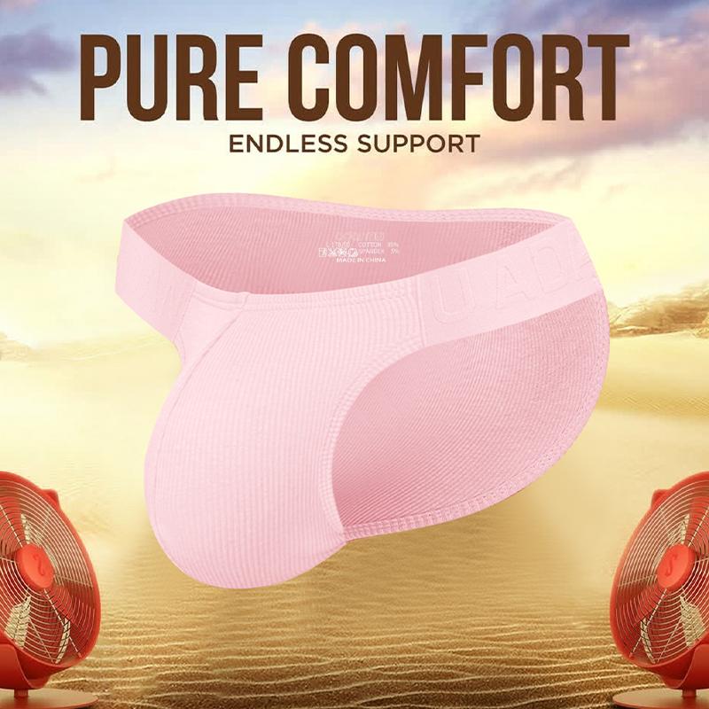 1 Piece Hot Chinese Style Embossed Man Underwear High-cut Briefs For Men Low Waist Lingerie Male Ribbed Cotton Solid Color