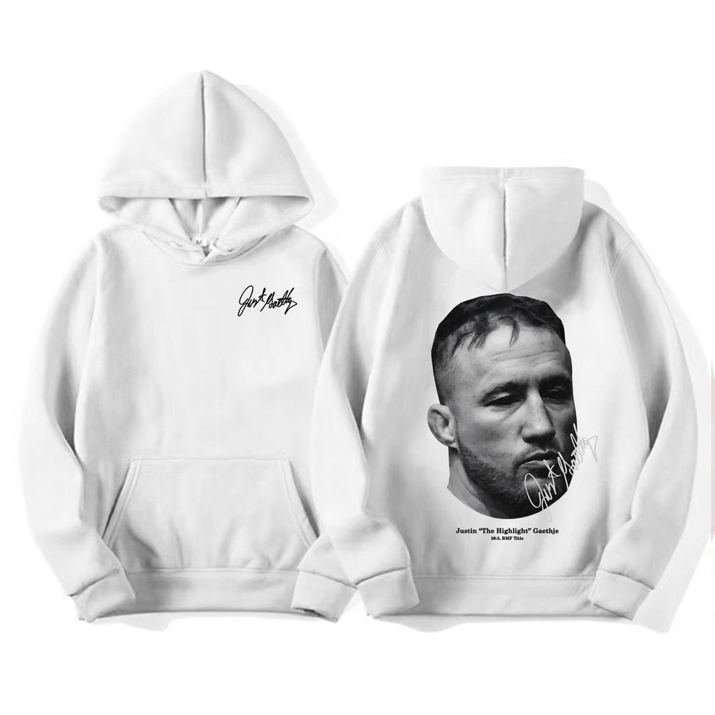 Justin The Highlight Gaethje Graphic Hoodies Men Women Vintage 90s Violence Aesthetics Sweatshirt Oversized Hoodie